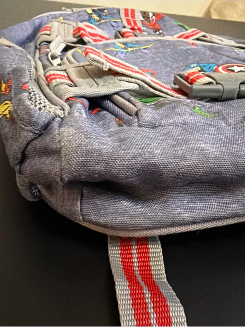 Pottery Barn Kids Backpack - Gray with Multicolor Avengers Print